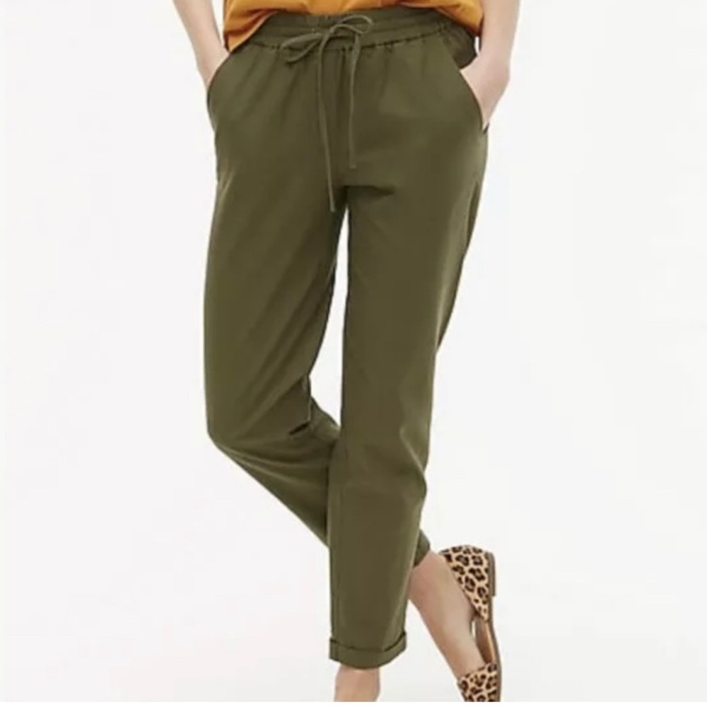 JCrew women’s linen cotton pant, olive green, size 2